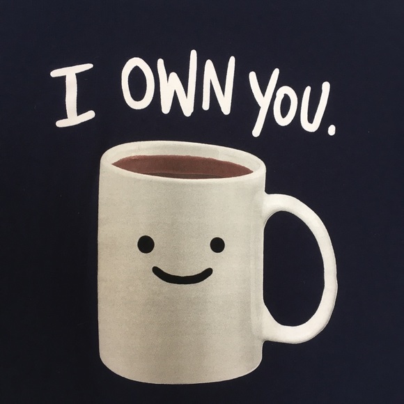 Coffee Owns You Graphic Navy Blue T-Shirt - Picture 4 of 4